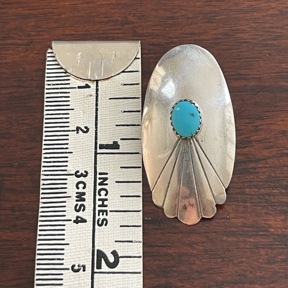 Native American Arizona turquoise sterling silver earrings - Picture 6 of 7